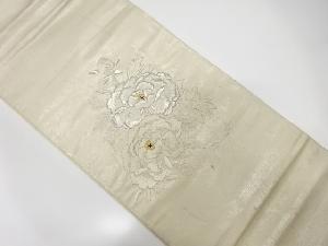 アンティーク　引き箔牡丹模様刺繍袋帯(材料)
